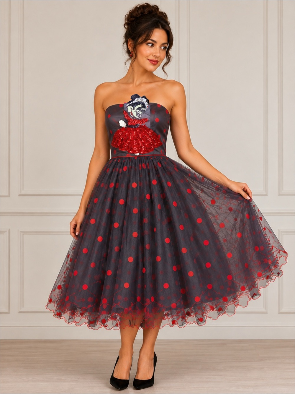 Vintage 1980s Disney Mike Benet formals sleeveless Minnie Mouse tulle dress 10